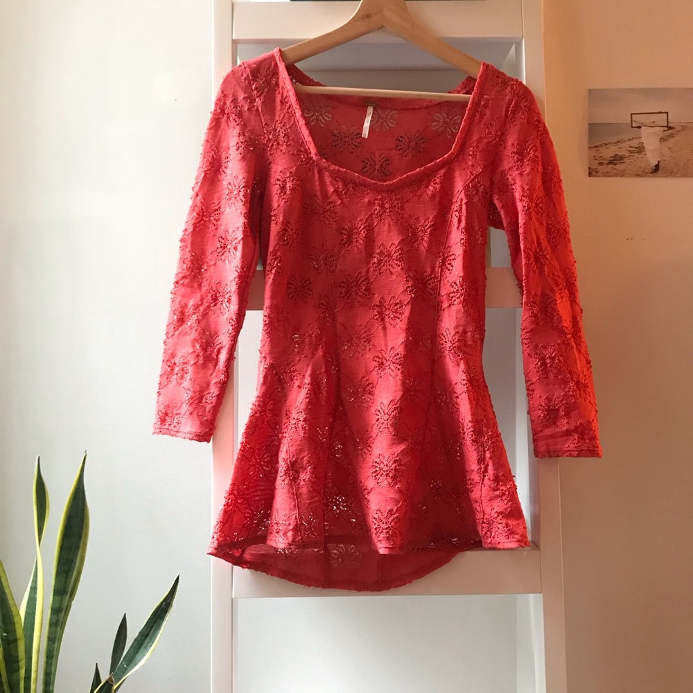 Free people peplum flower shirt